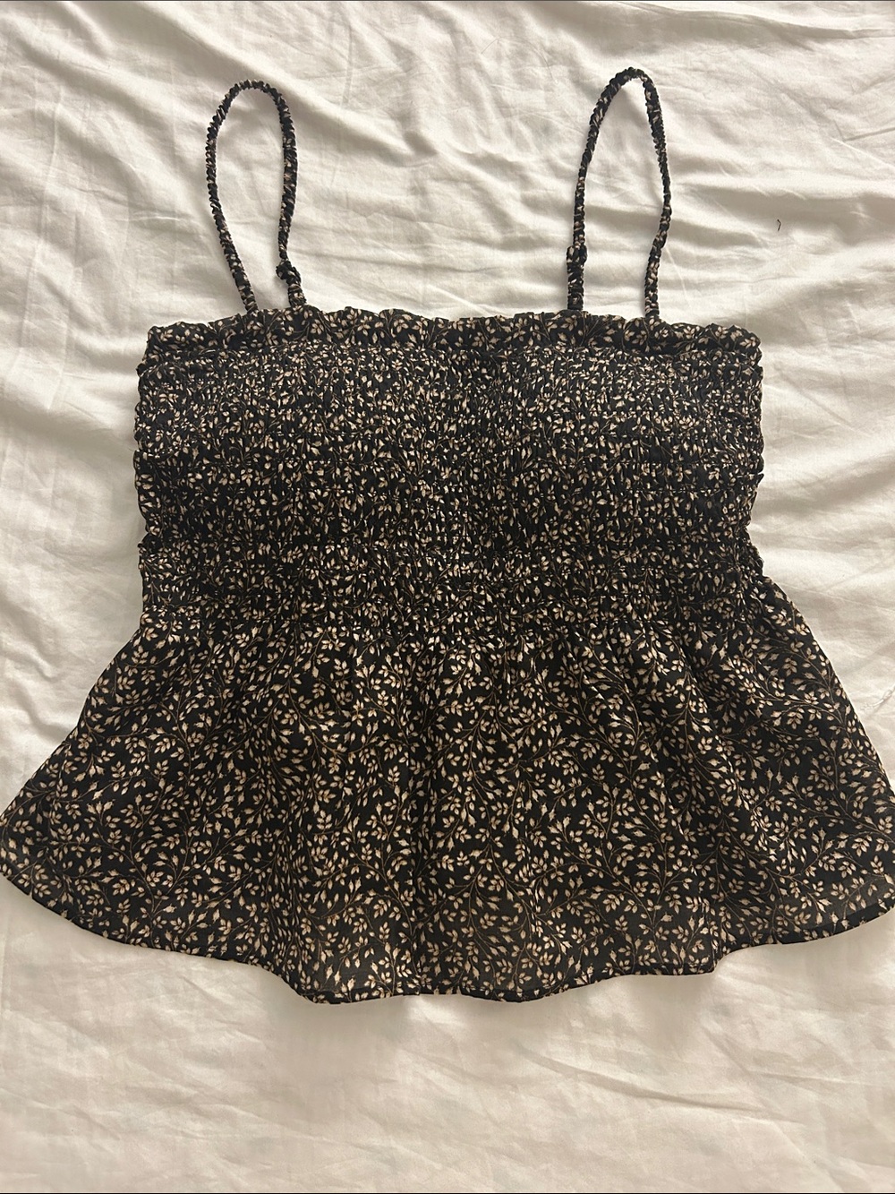 Uniqlo Black Floral Top